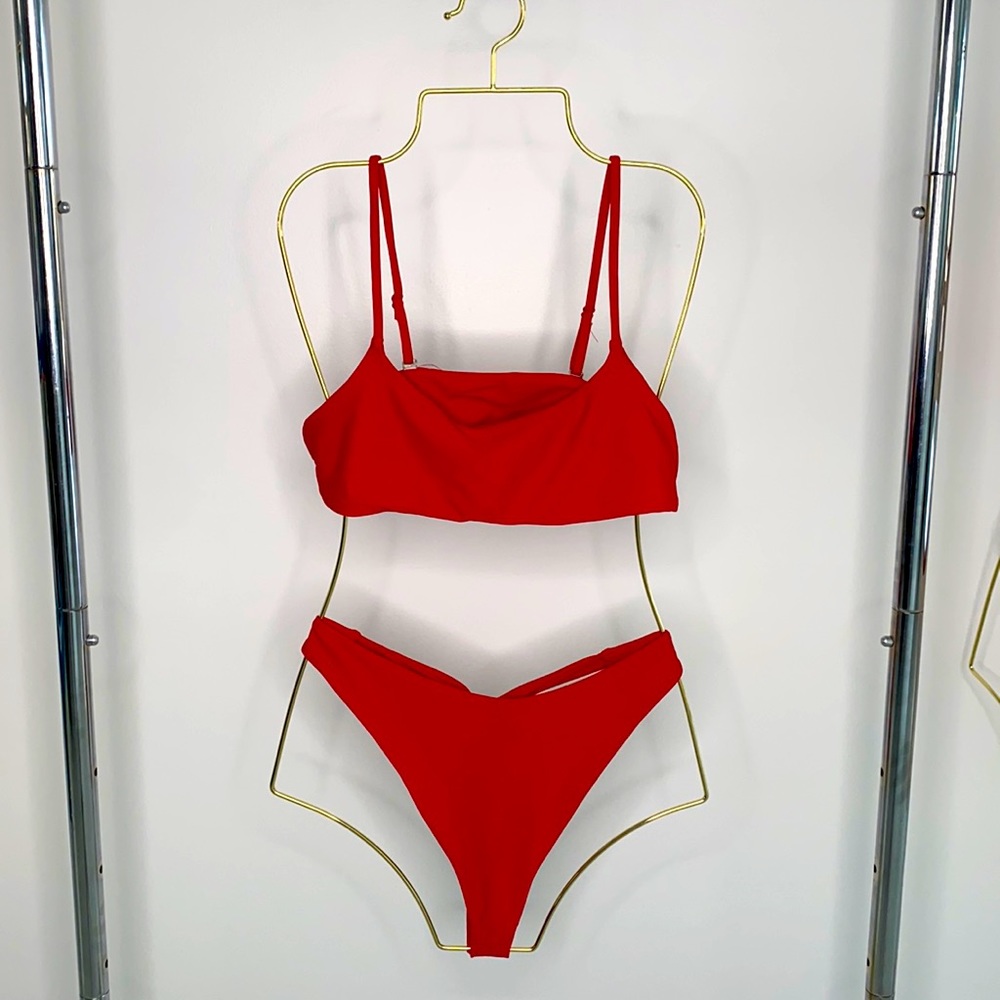 Shein red two piece bikini